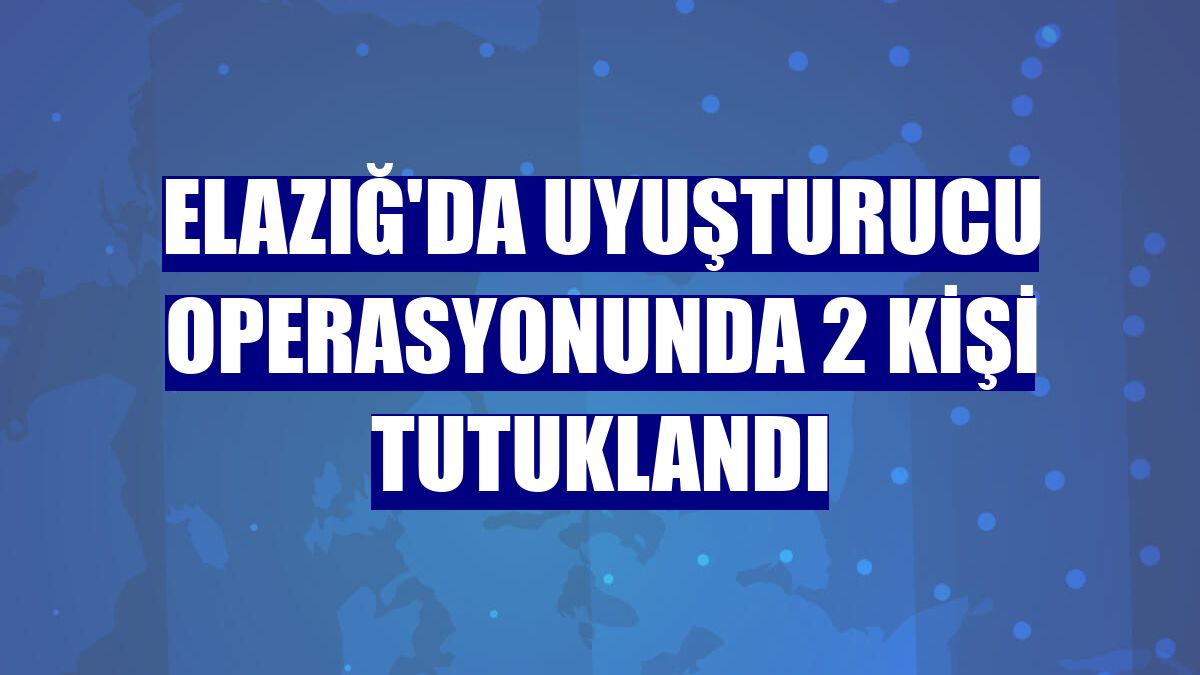 Elazığ'da uyuşturucu operasyonunda 2 kişi tutuklandı