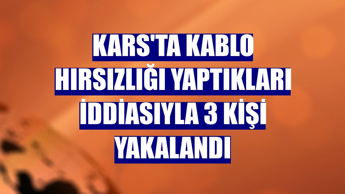 Kars'ta kablo hırsızlığı yaptıkları iddiasıyla 3 kişi yakalandı