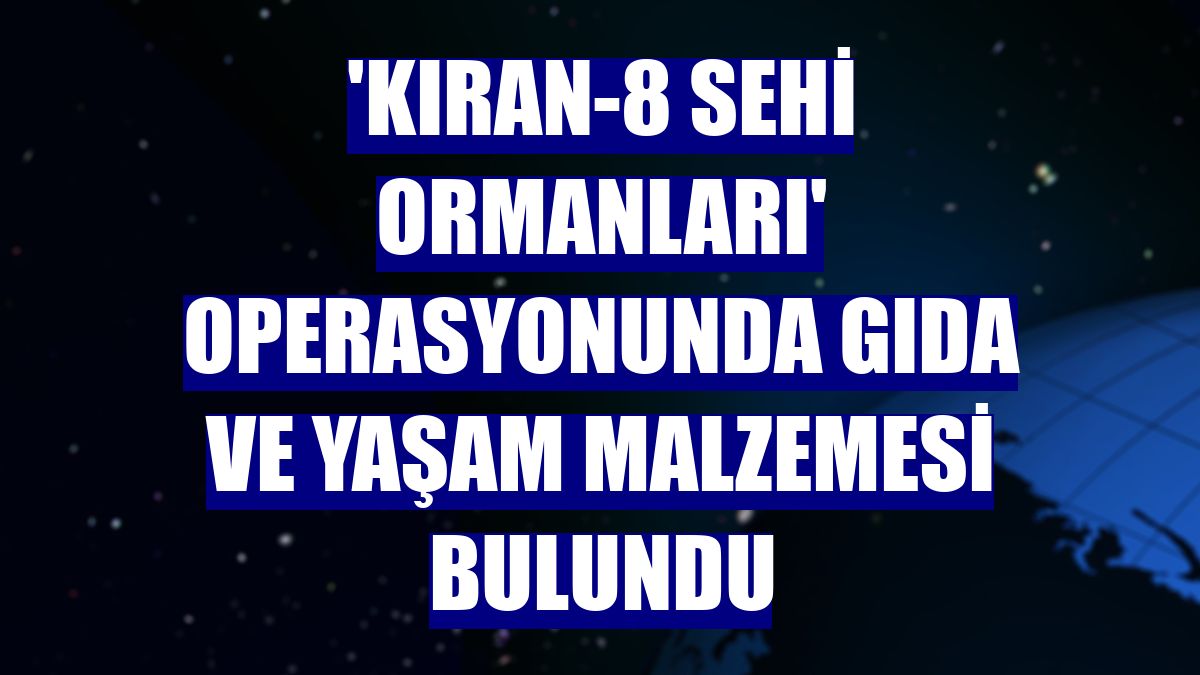 'Kıran-8 Sehi Ormanları' operasyonunda gıda ve yaşam malzemesi bulundu