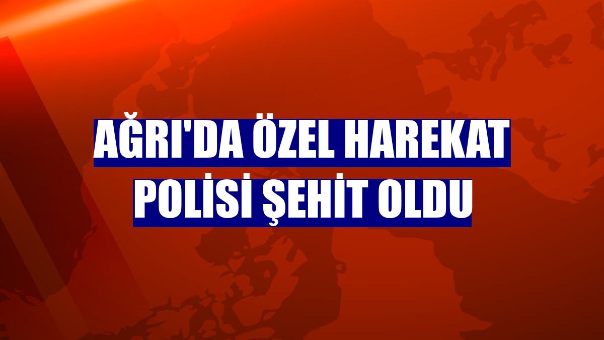 Ağrı'da özel harekat polisi şehit oldu