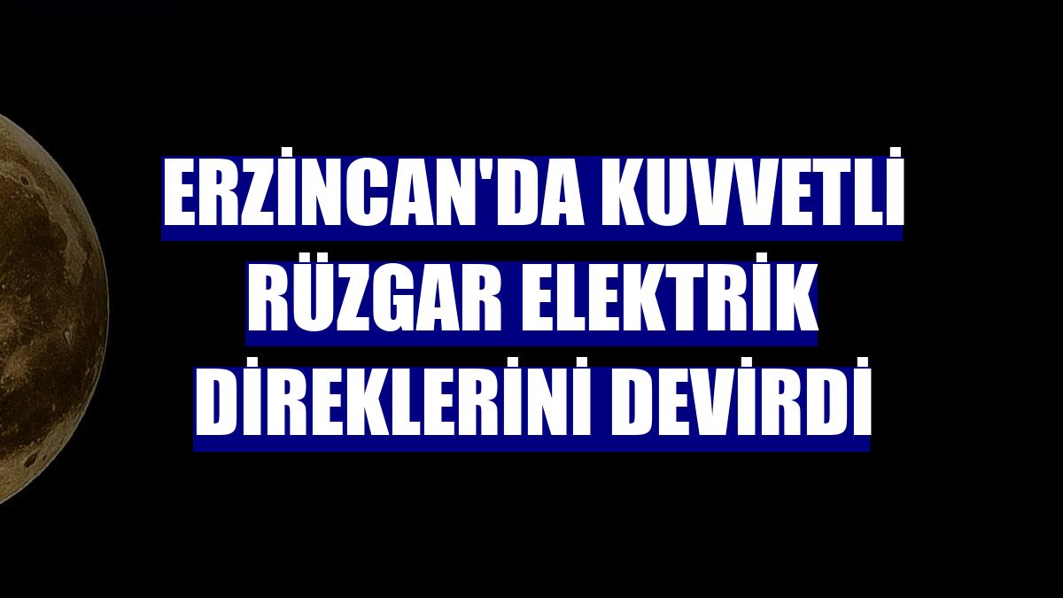 Erzincan'da kuvvetli rüzgar elektrik direklerini devirdi