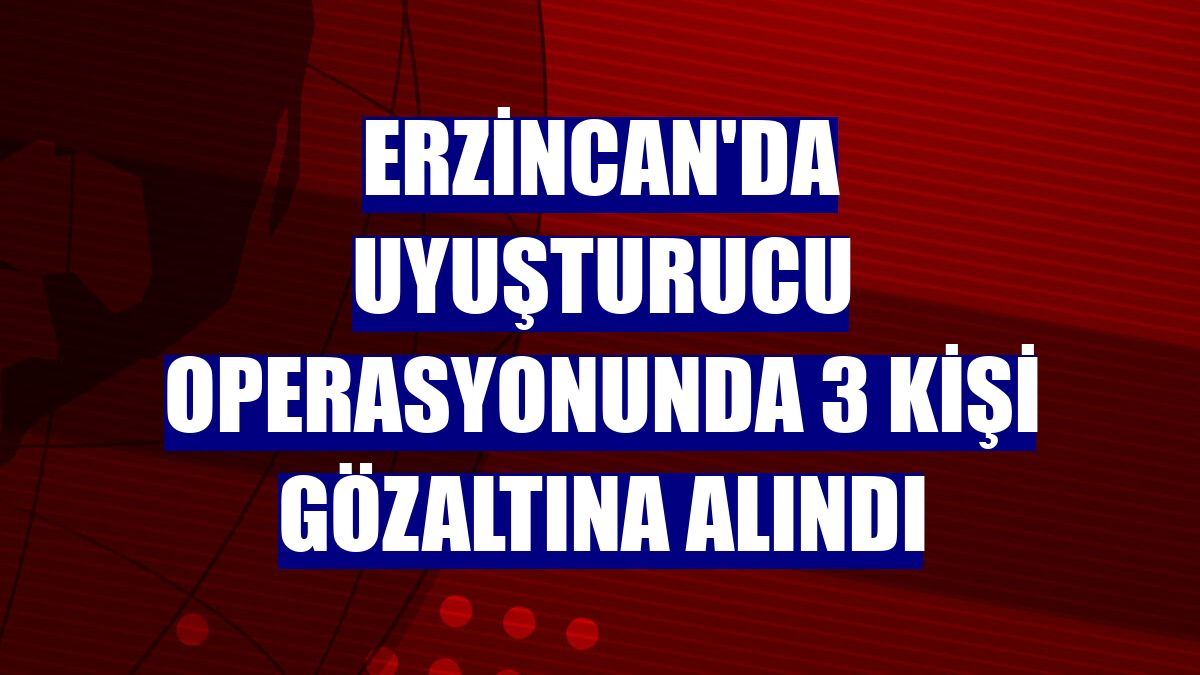Erzincan'da uyuşturucu operasyonunda 3 kişi gözaltına alındı