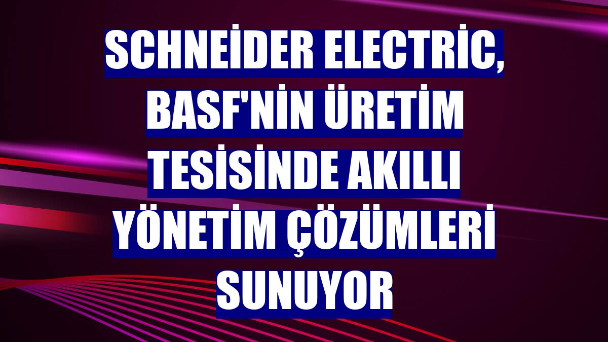 Schneider Electric, BASF'nin üretim tesisinde akıllı yönetim çözümleri sunuyor