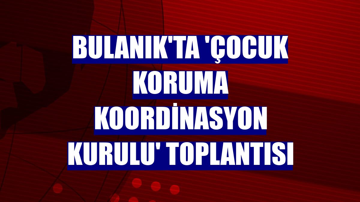 Bulanık'ta 'Çocuk Koruma Koordinasyon Kurulu' toplantısı