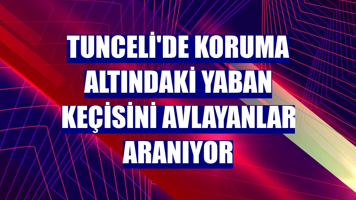 Tunceli'de koruma altındaki yaban keçisini avlayanlar aranıyor