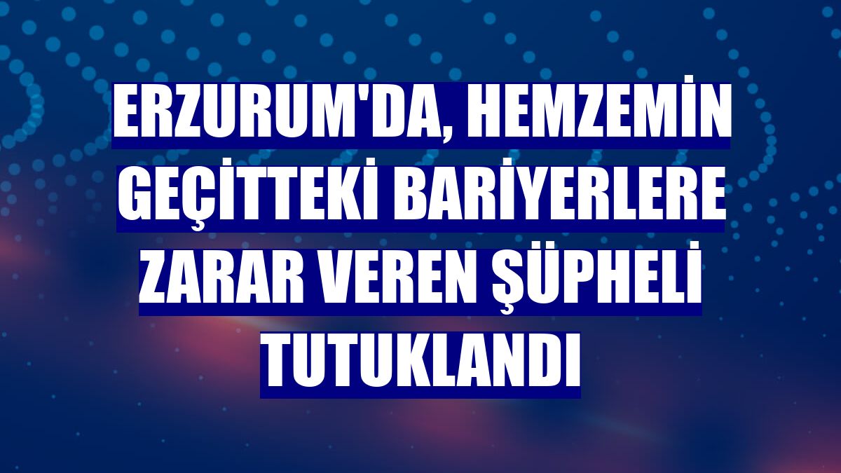 Erzurum'da, hemzemin geçitteki bariyerlere zarar veren şüpheli tutuklandı