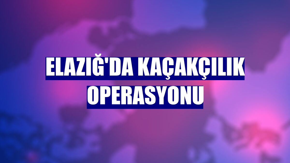 Elazığ'da kaçakçılık operasyonu