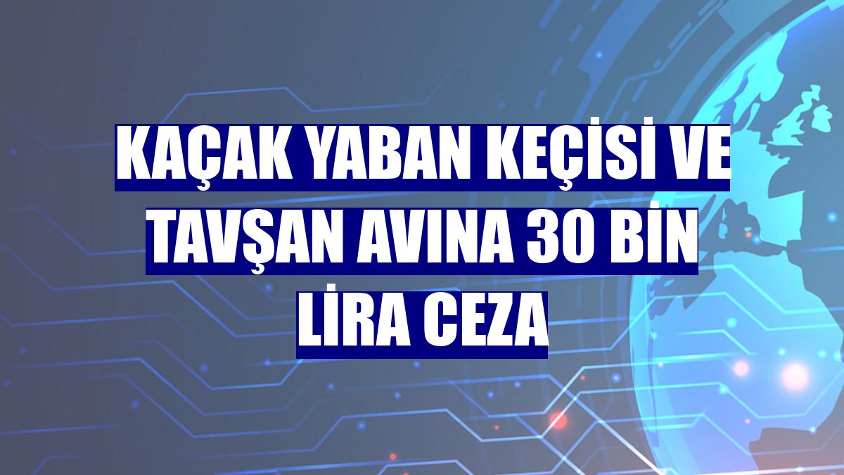 Kaçak yaban keçisi ve tavşan avına 30 bin lira ceza