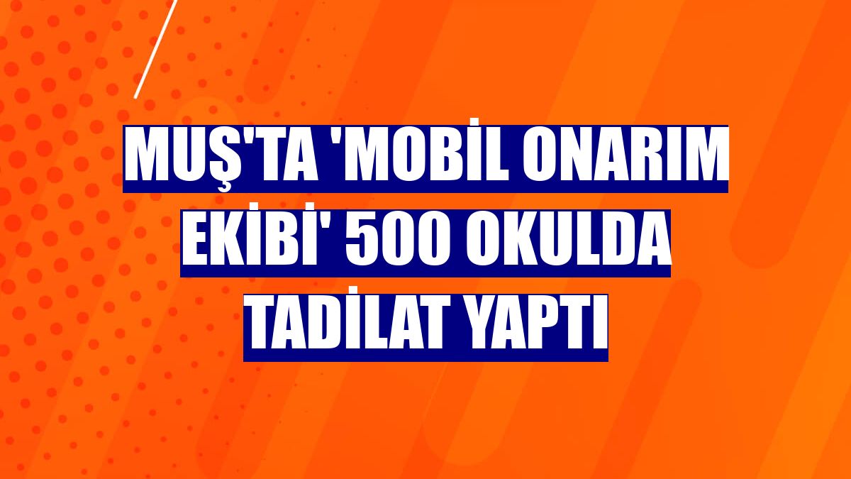 Muş'ta 'Mobil onarım ekibi' 500 okulda tadilat yaptı