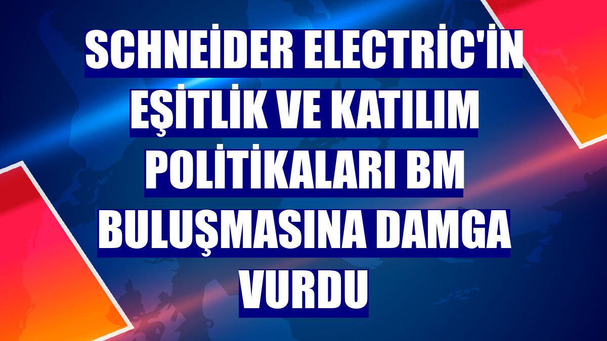 Schneider Electric'in eşitlik ve katılım politikaları BM buluşmasına damga vurdu