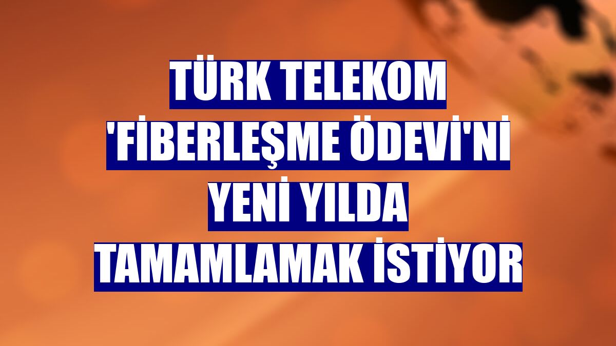 Türk Telekom 'fiberleşme ödevi'ni yeni yılda tamamlamak istiyor