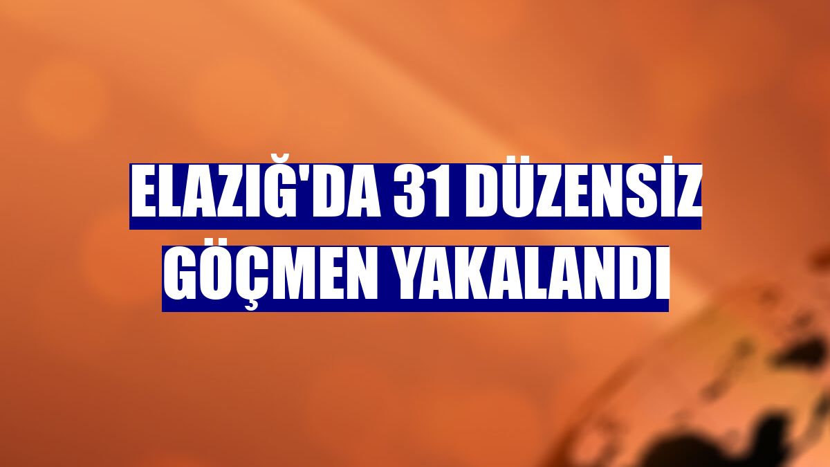 Elazığ'da 31 düzensiz göçmen yakalandı