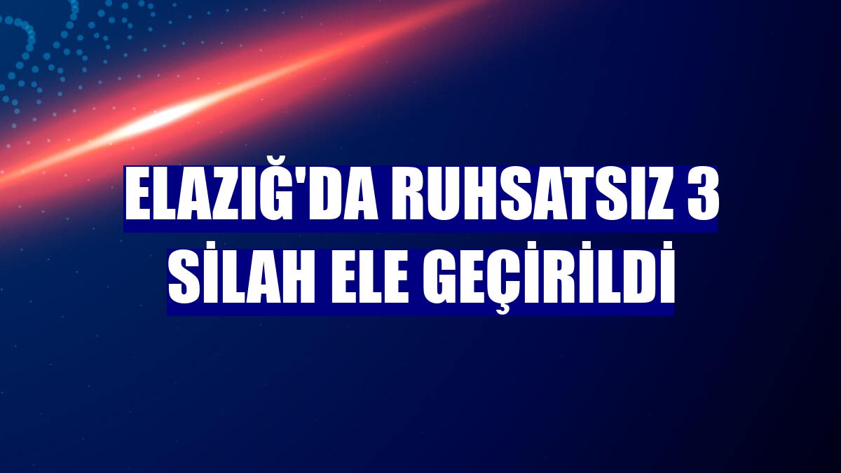 Elazığ'da ruhsatsız 3 silah ele geçirildi