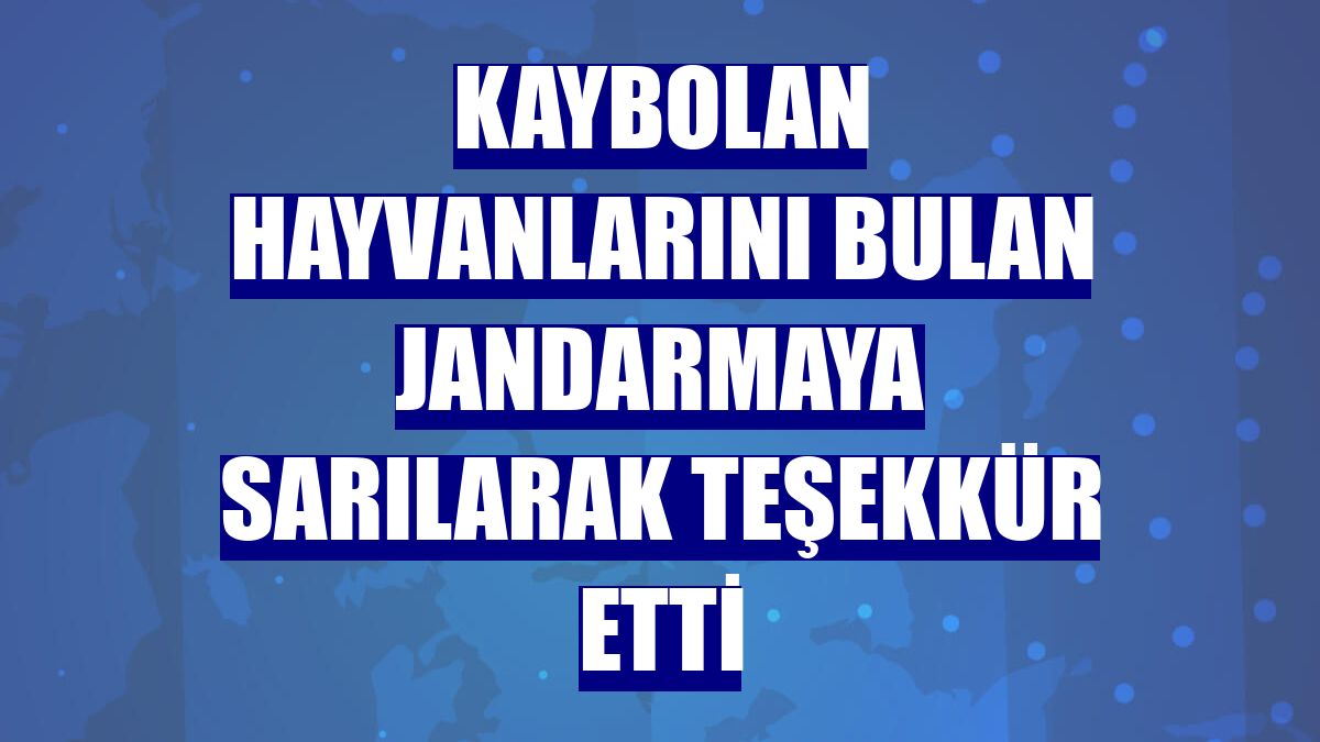 Kaybolan hayvanlarını bulan jandarmaya sarılarak teşekkür etti