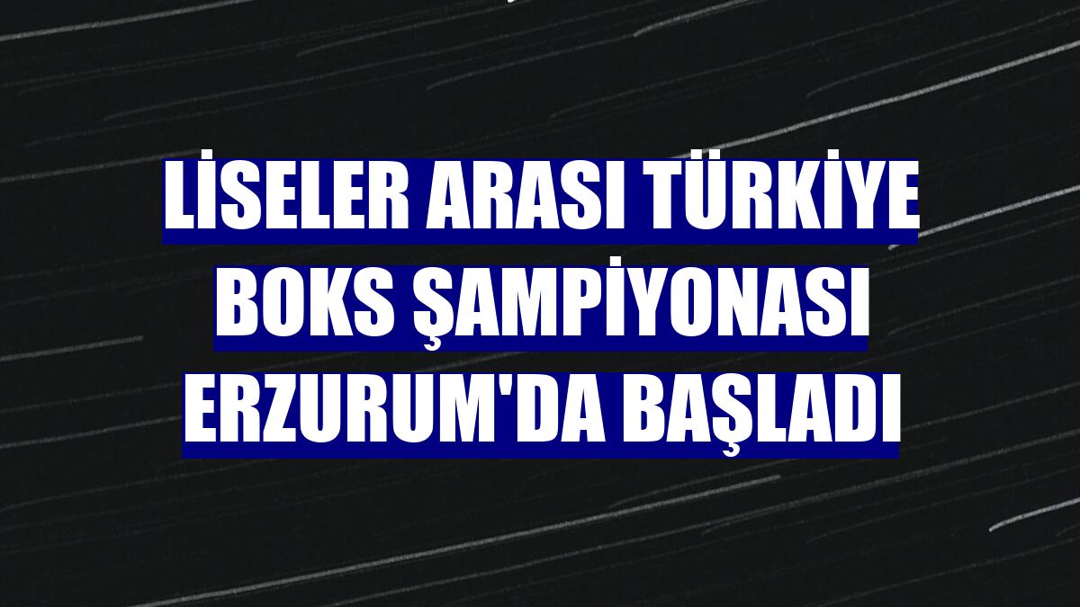 Liseler Arası Türkiye Boks Şampiyonası Erzurum'da başladı