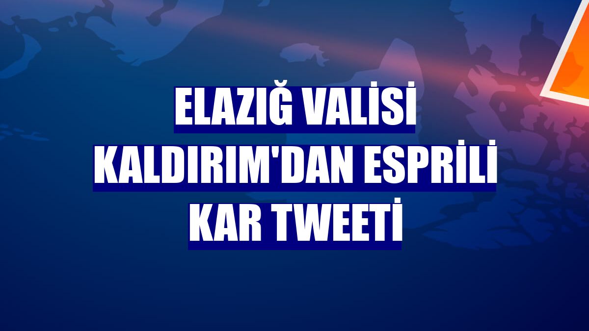 Elazığ Valisi Kaldırım'dan esprili kar tweeti