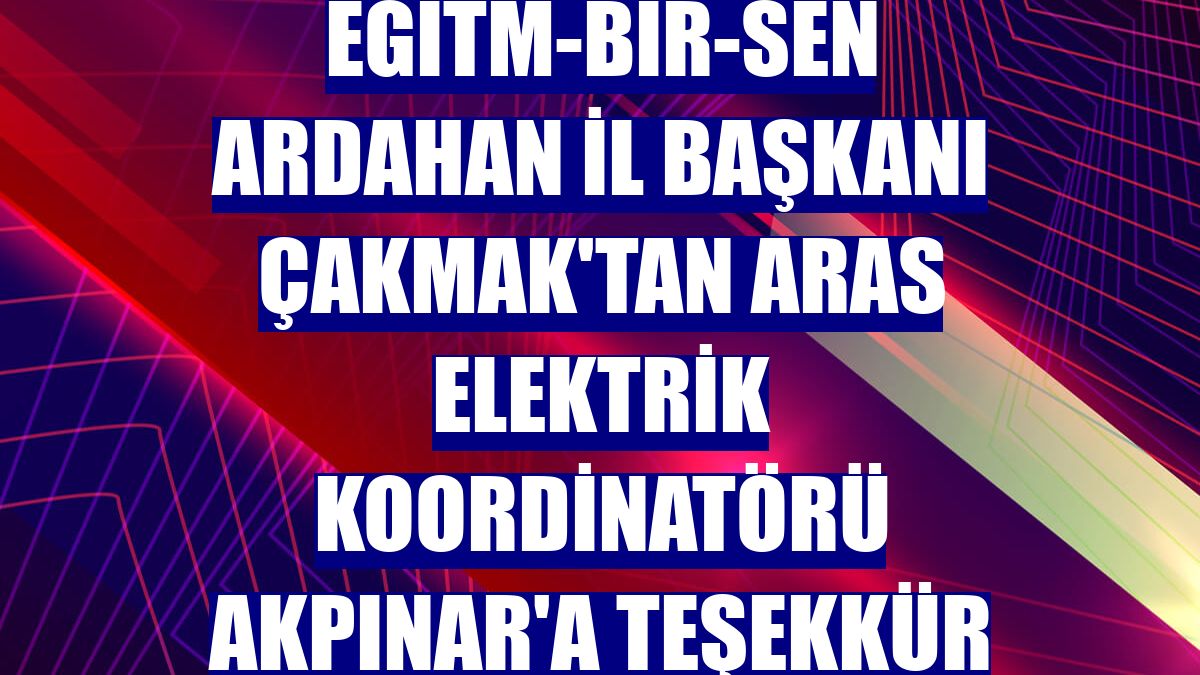 Eğitm-Bir-Sen Ardahan İl Başkanı Çakmak'tan ARAS Elektrik Koordinatörü Akpınar'a teşekkür
