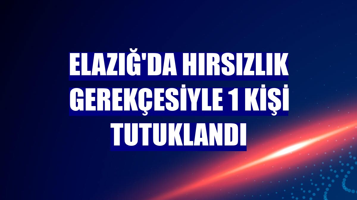 Elazığ'da hırsızlık gerekçesiyle 1 kişi tutuklandı