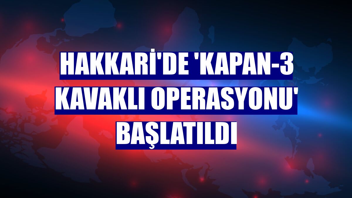 Hakkari'de 'Kapan-3 Kavaklı Operasyonu' başlatıldı