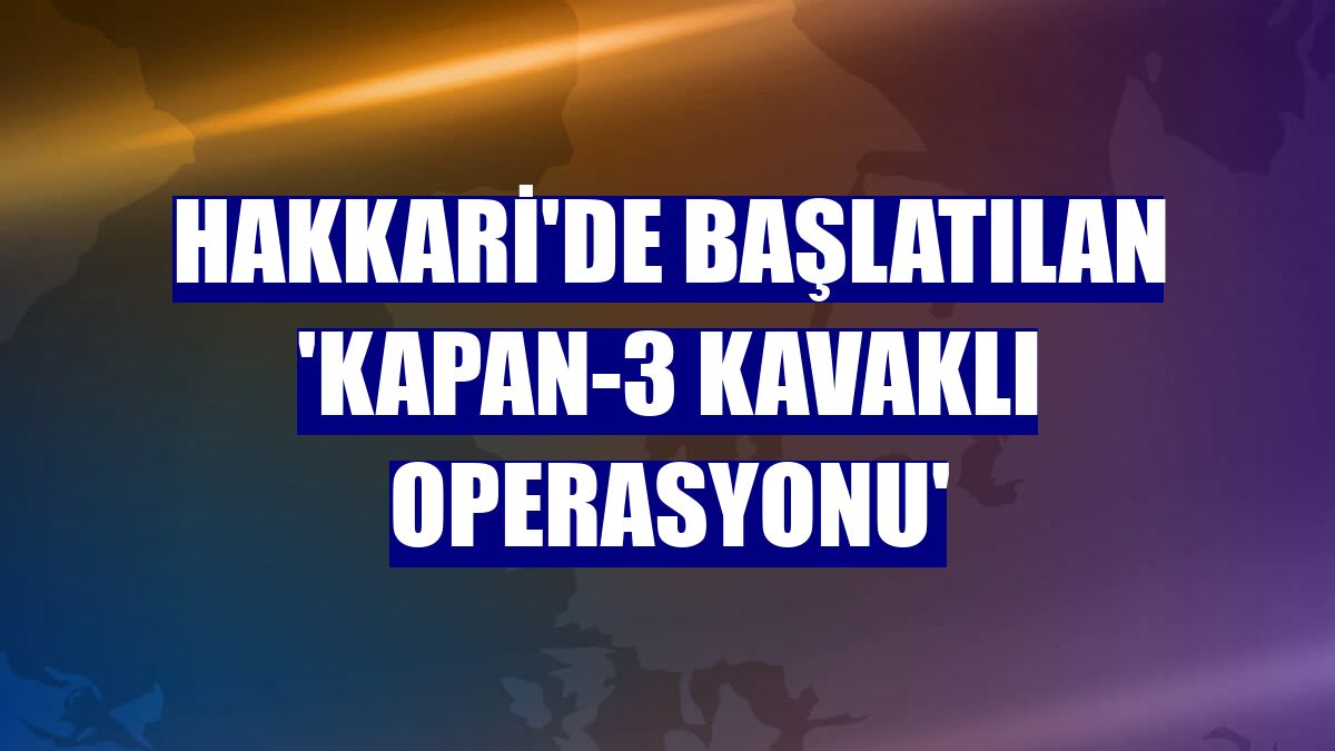 Hakkari'de başlatılan 'Kapan-3 Kavaklı Operasyonu'