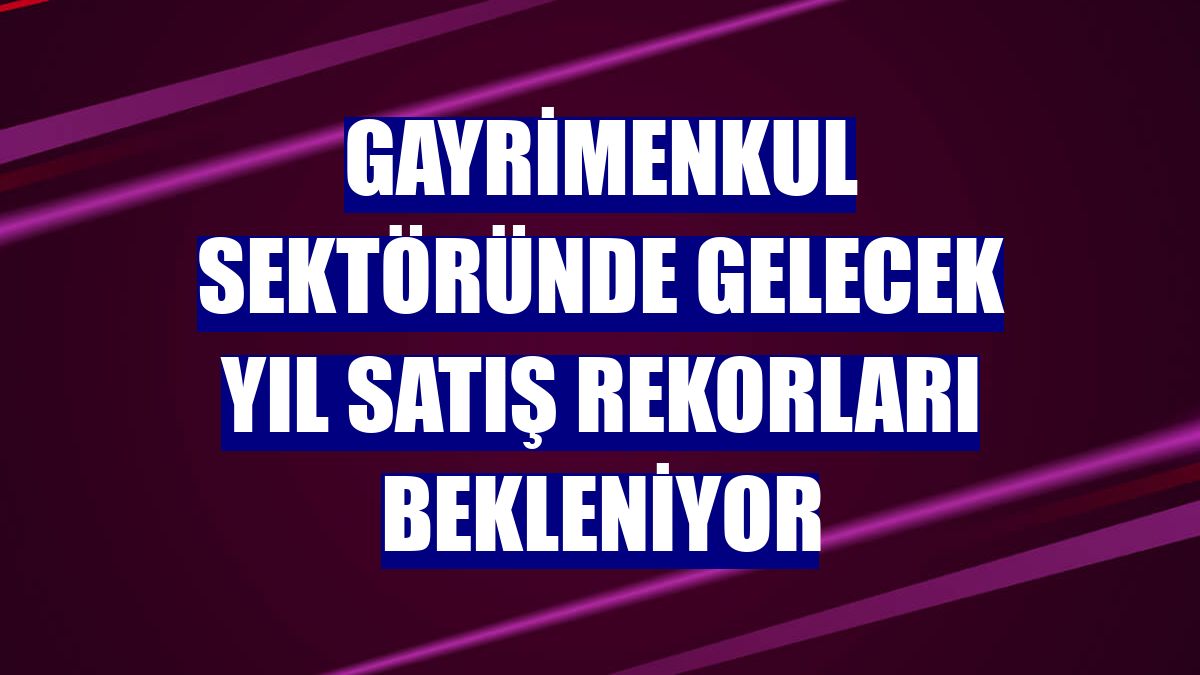 Gayrimenkul sektöründe gelecek yıl satış rekorları bekleniyor