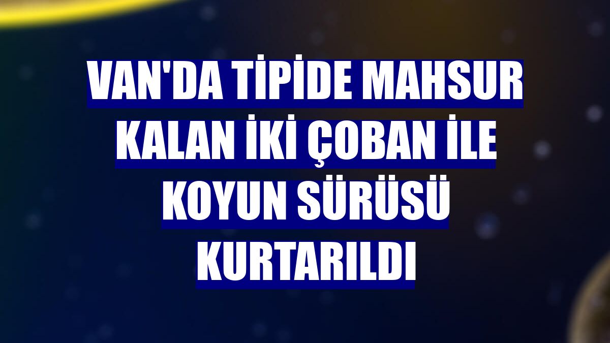 Van'da tipide mahsur kalan iki çoban ile koyun sürüsü kurtarıldı