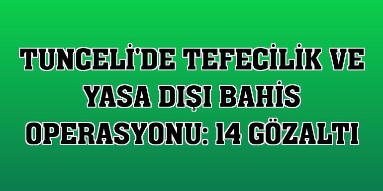 Tunceli'de tefecilik ve yasa dışı bahis operasyonu: 14 gözaltı