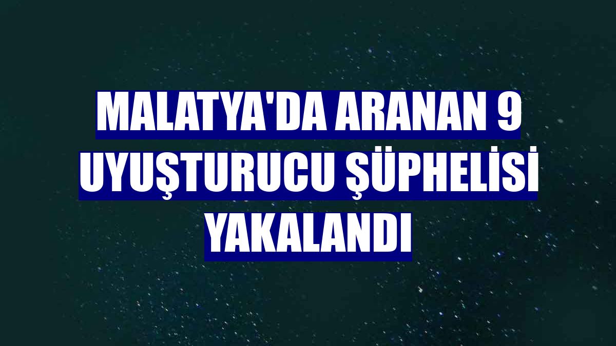 Malatya'da aranan 9 uyuşturucu şüphelisi yakalandı