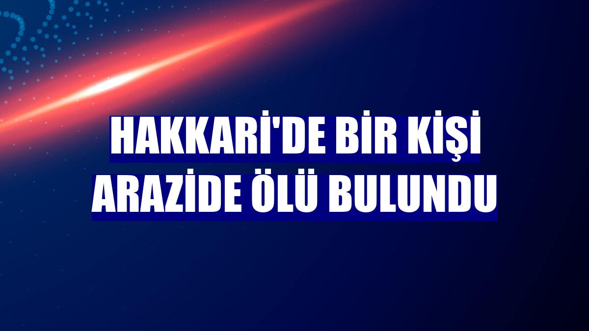 Hakkari'de bir kişi arazide ölü bulundu