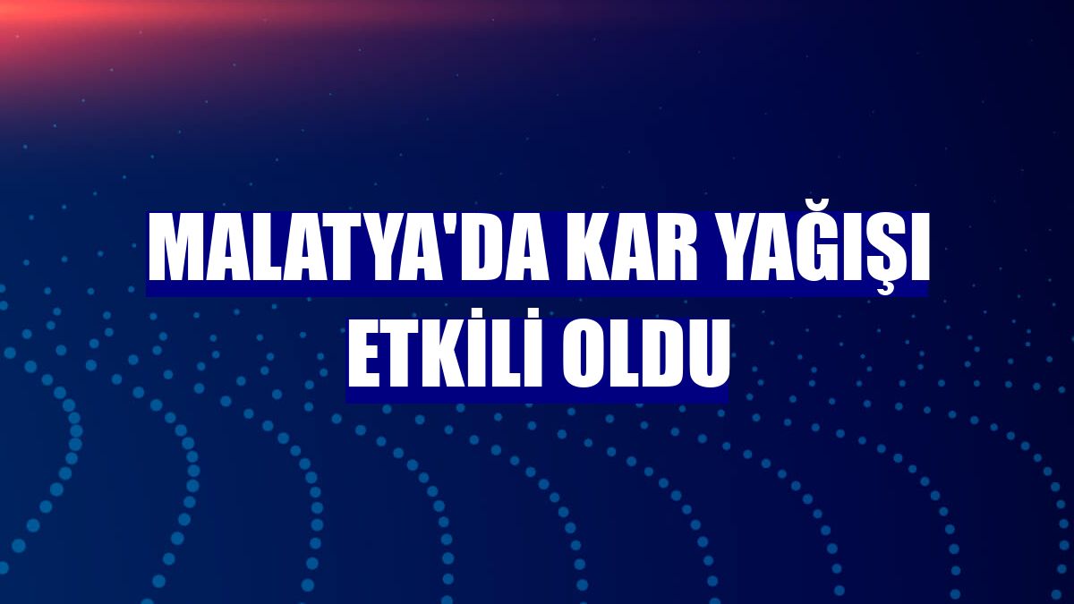 Malatya'da kar yağışı etkili oldu