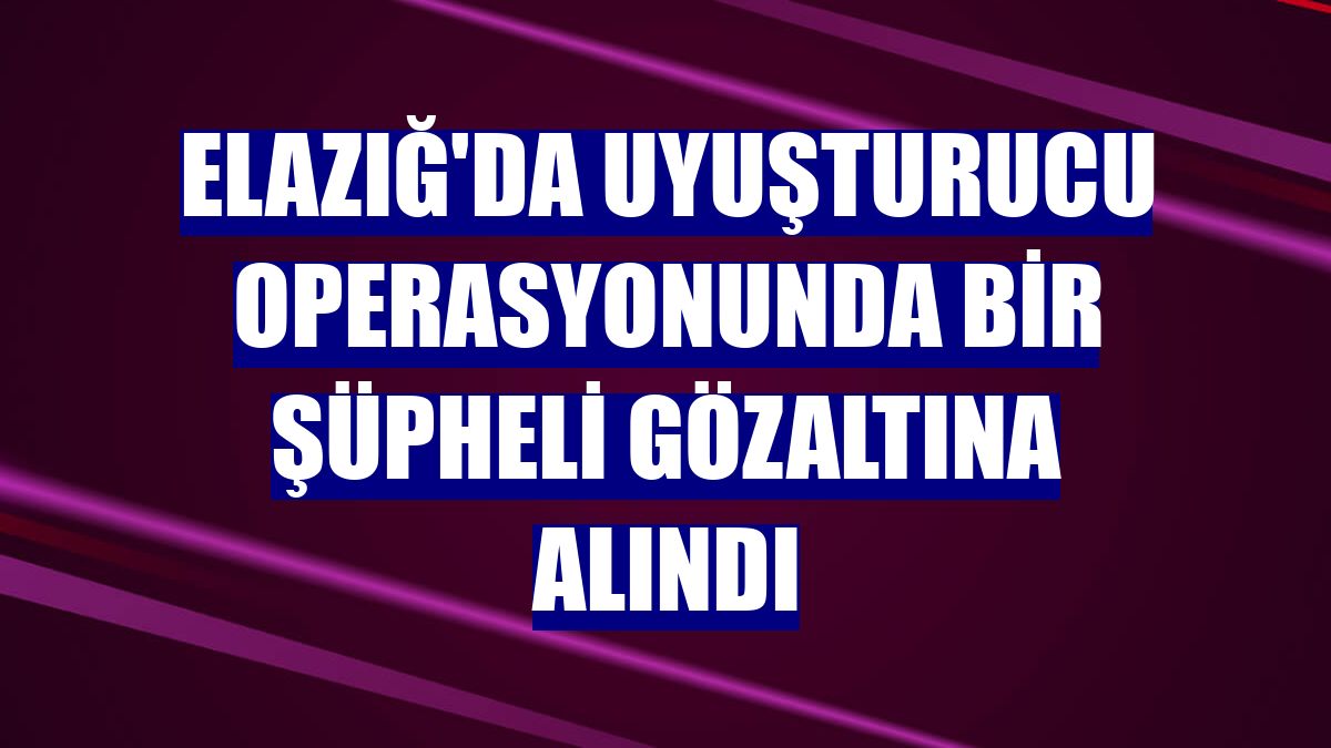 Elazığ'da uyuşturucu operasyonunda bir şüpheli gözaltına alındı