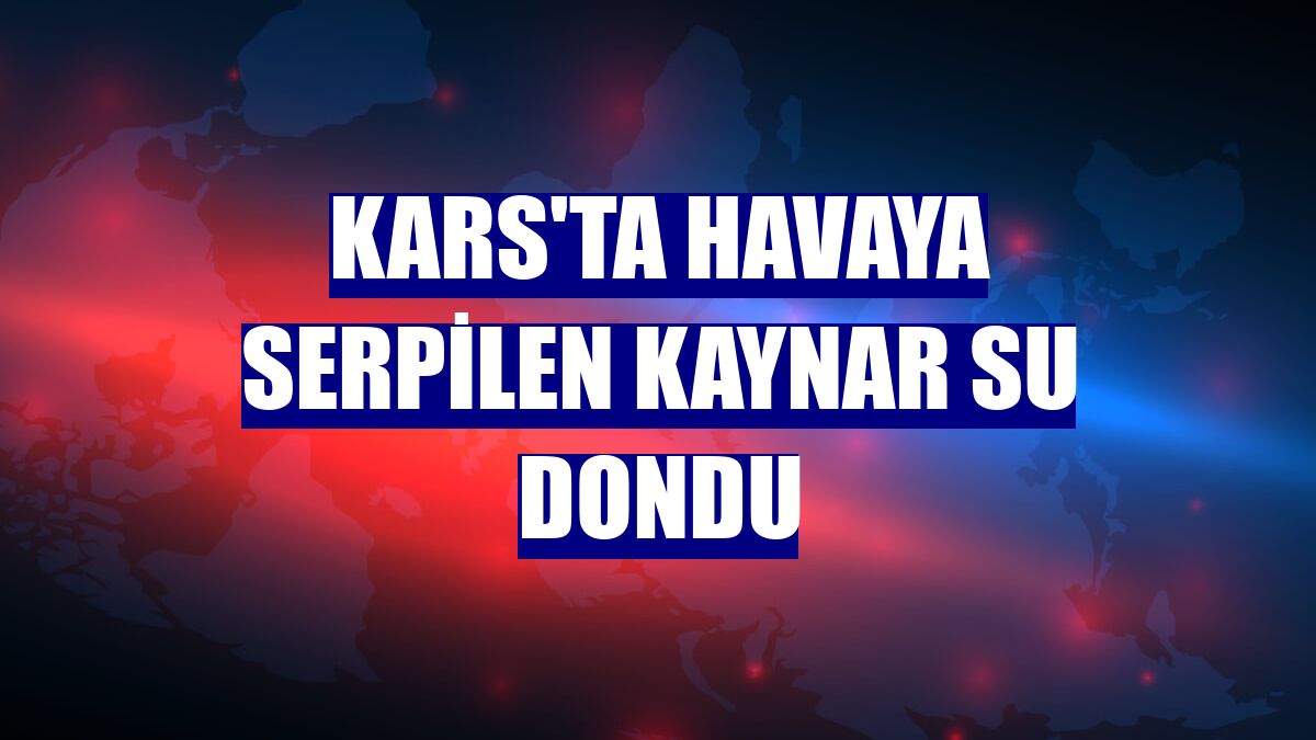 Kars'ta havaya serpilen kaynar su dondu