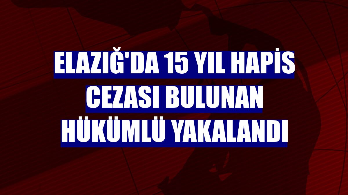 Elazığ'da 15 yıl hapis cezası bulunan hükümlü yakalandı