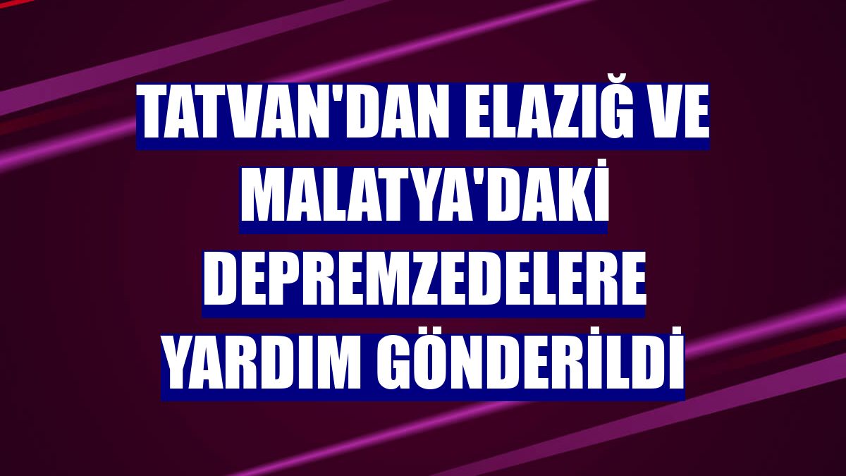 Tatvan'dan Elazığ ve Malatya'daki depremzedelere yardım gönderildi