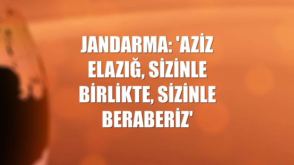 Jandarma: 'Aziz Elazığ, sizinle birlikte, sizinle beraberiz'