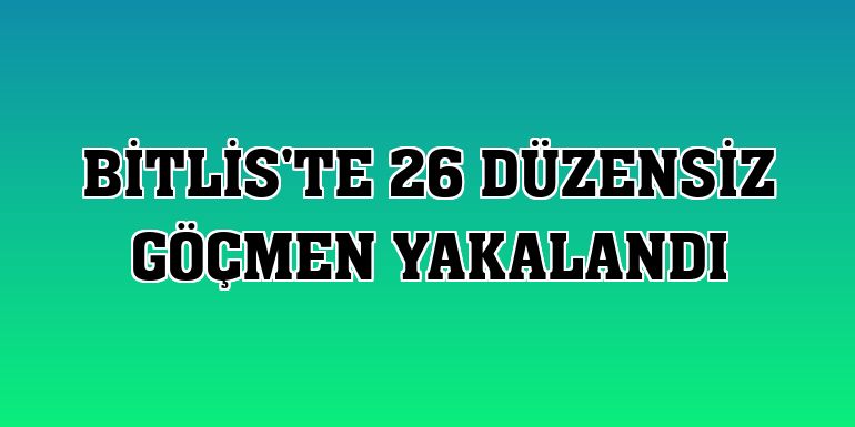 Bitlis'te 26 düzensiz göçmen yakalandı