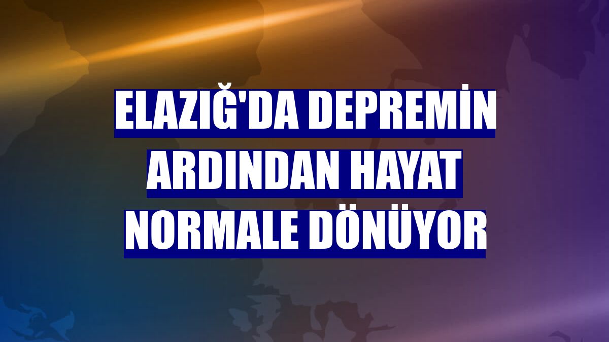 Elazığ'da depremin ardından hayat normale dönüyor
