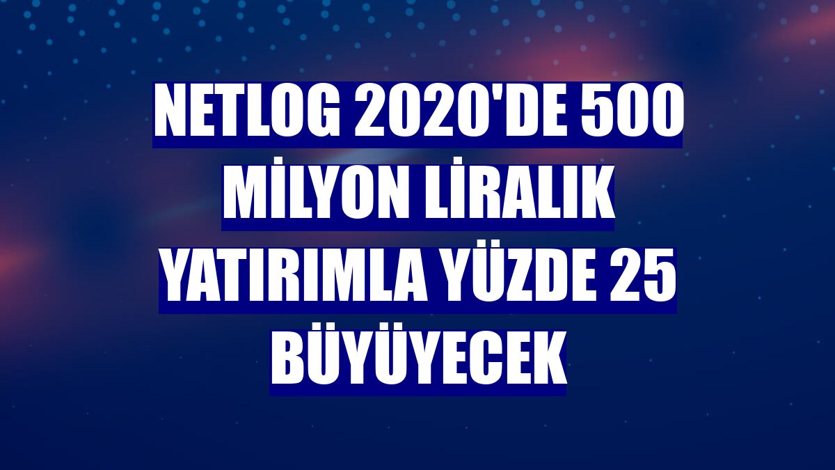 Netlog 2020'de 500 milyon liralık yatırımla yüzde 25 büyüyecek