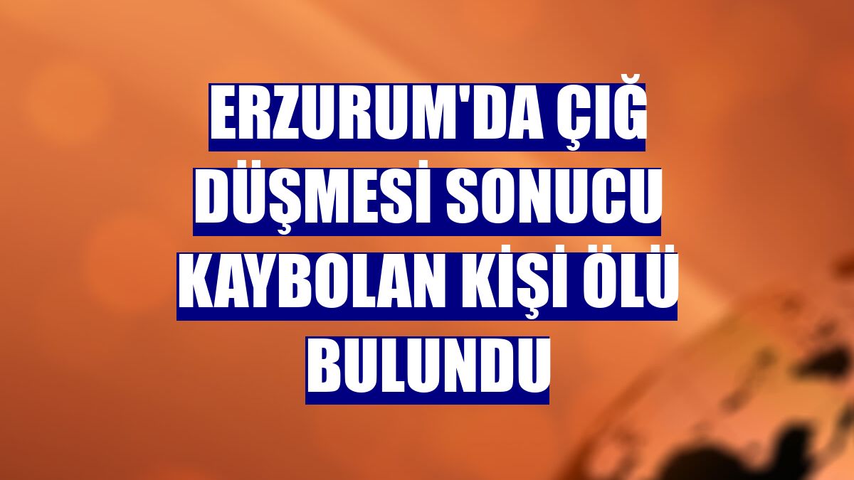 Erzurum'da çığ düşmesi sonucu kaybolan kişi ölü bulundu