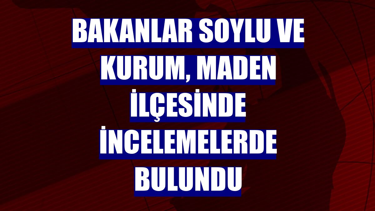 Bakanlar Soylu ve Kurum, Maden ilçesinde incelemelerde bulundu