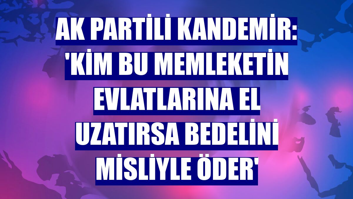 AK Partili Kandemir: 'Kim bu memleketin evlatlarına el uzatırsa bedelini misliyle öder'