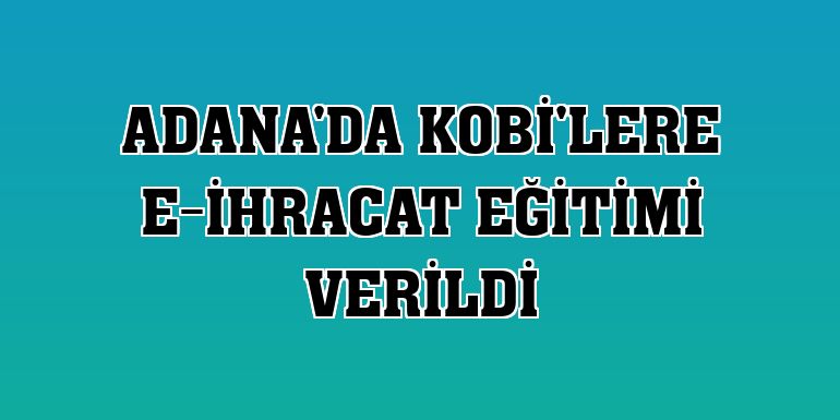 Adana'da KOBİ'lere e-ihracat eğitimi verildi