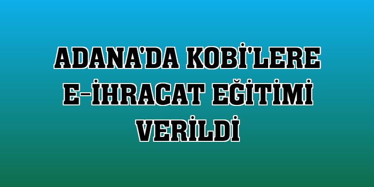 Adana'da KOBİ'lere e-ihracat eğitimi verildi