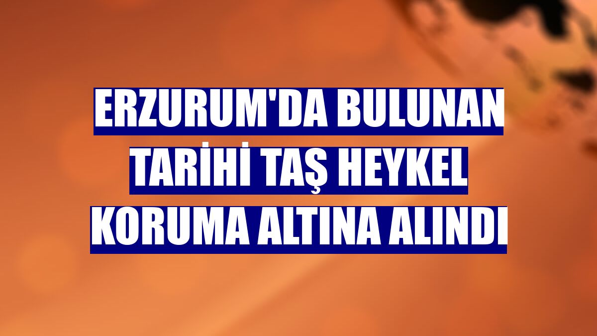 Erzurum'da bulunan tarihi taş heykel koruma altına alındı