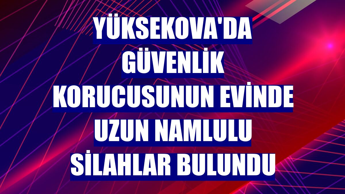 Yüksekova'da güvenlik korucusunun evinde uzun namlulu silahlar bulundu