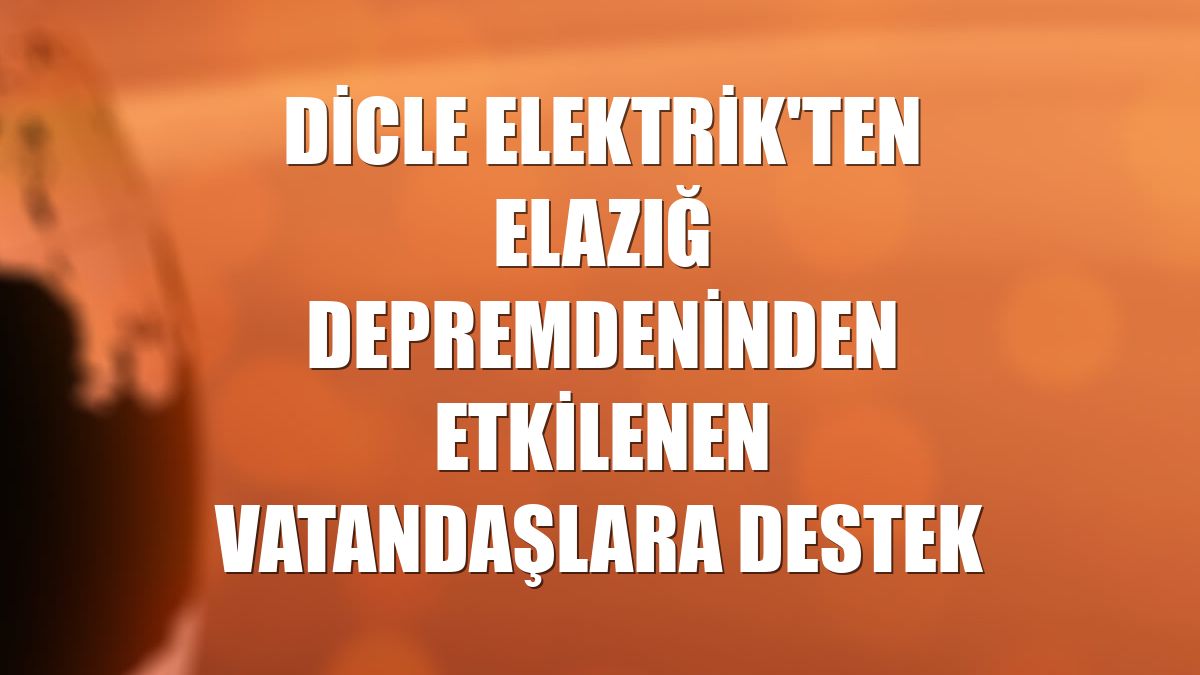 Dicle Elektrik'ten Elazığ depremdeninden etkilenen vatandaşlara destek