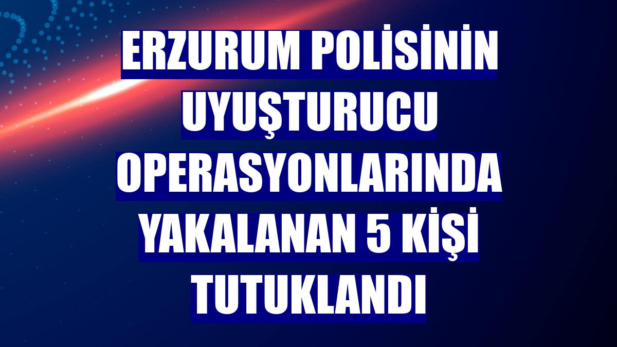Erzurum polisinin uyuşturucu operasyonlarında yakalanan 5 kişi tutuklandı