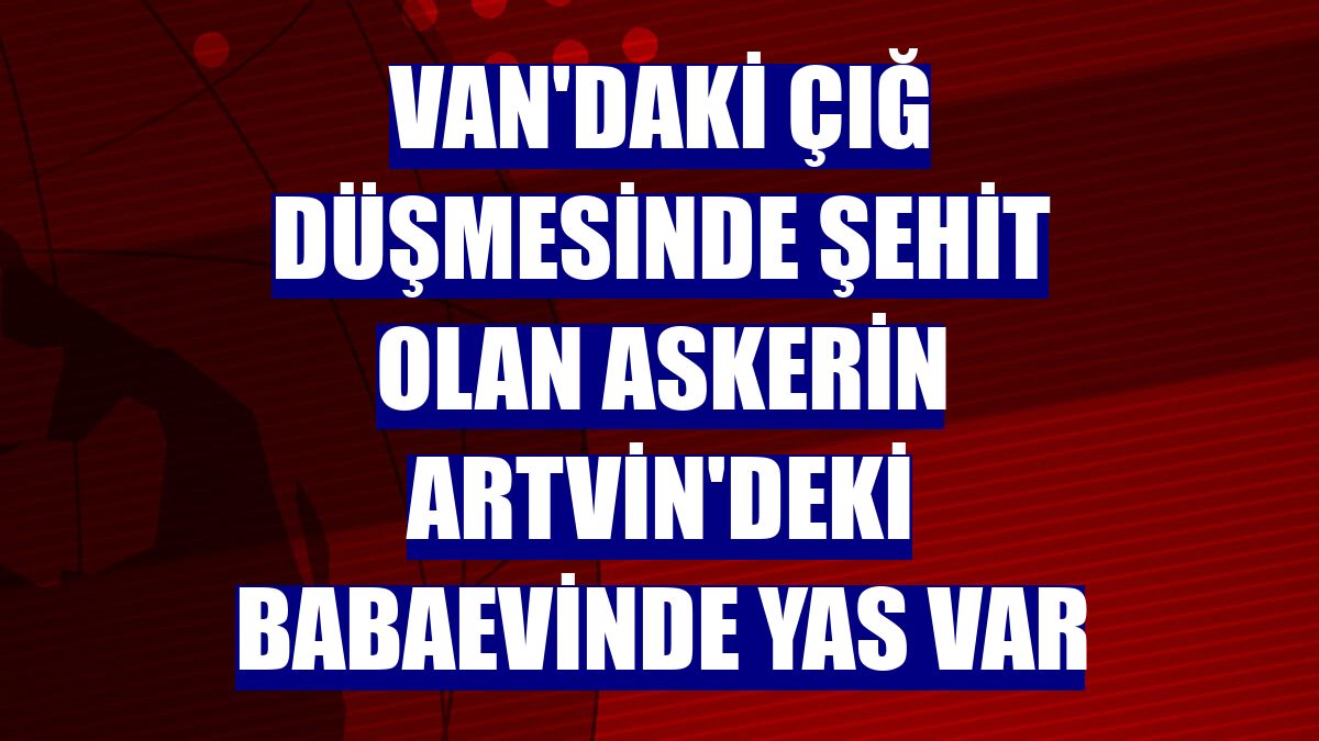 Van'daki çığ düşmesinde şehit olan askerin Artvin'deki babaevinde yas var
