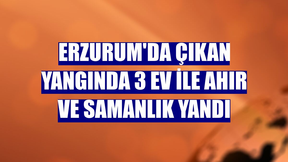 Erzurum'da çıkan yangında 3 ev ile ahır ve samanlık yandı