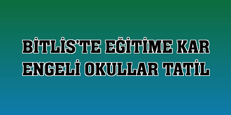 Bitlis'te eğitime kar engeli okullar tatil
